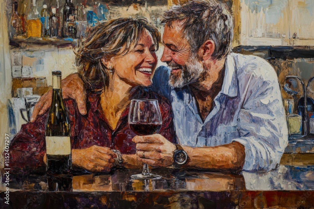 a couple enjoys a glass of red wine a couple enjoys a glass of red wine