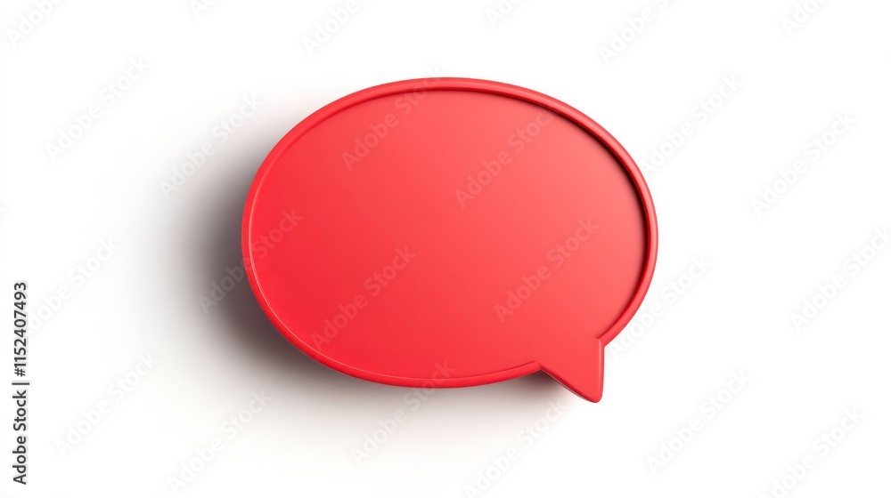 Blank red speech bubble on a white background for creative chat or messaging applications and graphic design projects Blank red speech bubble on a white background for creative chat or messaging applications and graphic design projects