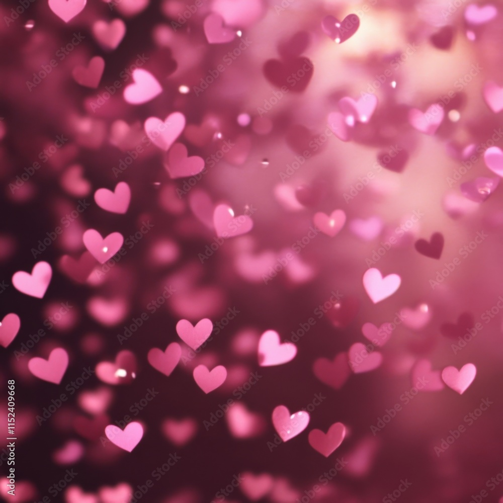 pink hearts float against a blurred pink background pink hearts float against a blurred pink background