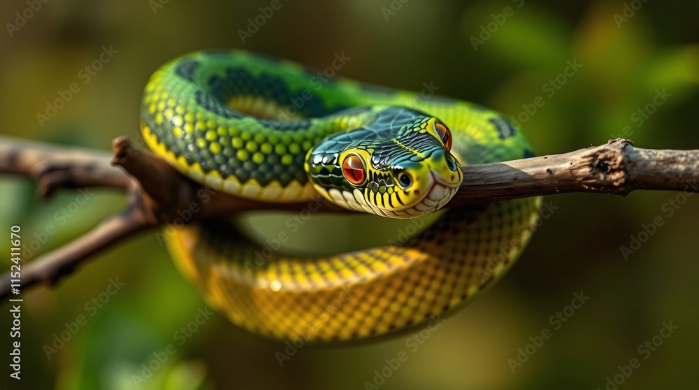 Close-Up Nature Photography of a Snake in Vibrant Colors and Natural Habitat Close-Up Nature Photography of a Snake in Vibrant Colors and Natural Habitat