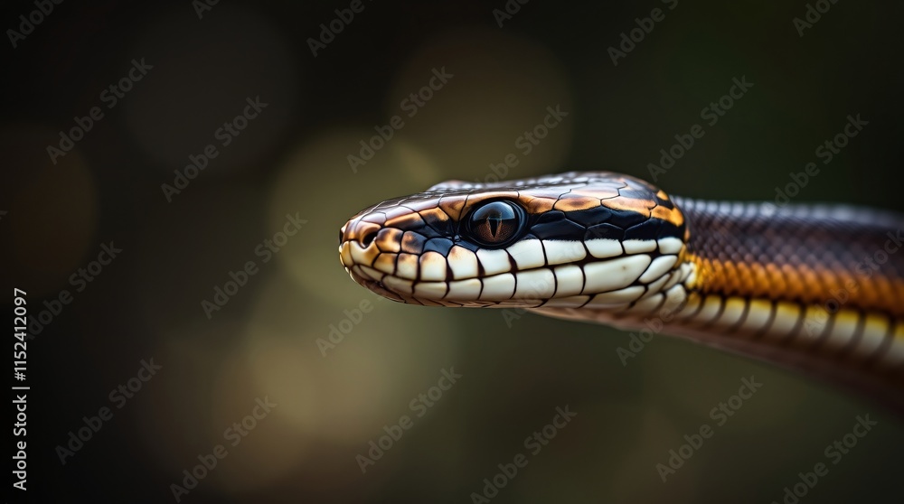 Fototapeta premium Close-Up Nature Photography of a Snake in Vibrant Colors and Natural Habitat