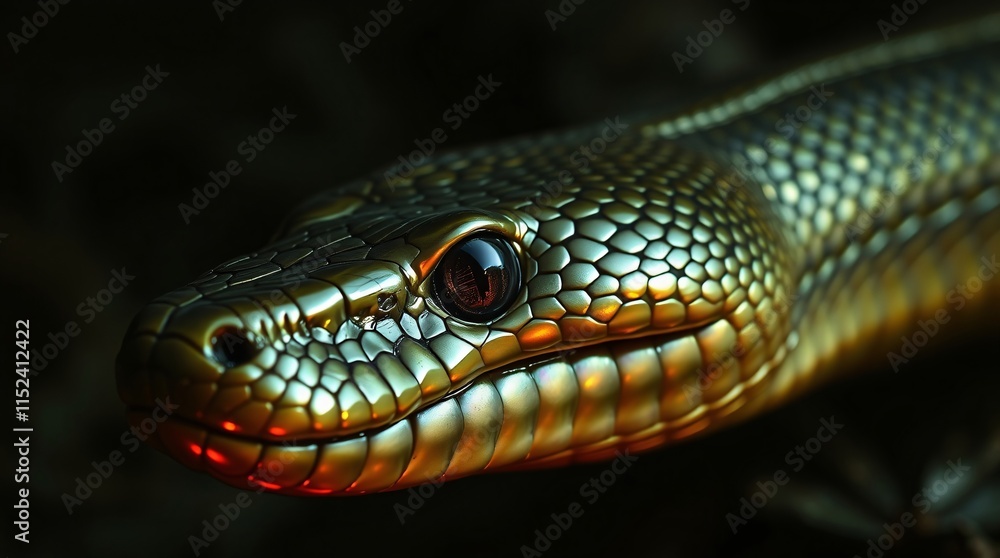 Obraz premium Close-Up Nature Photography of a Snake in Vibrant Colors and Natural Habitat