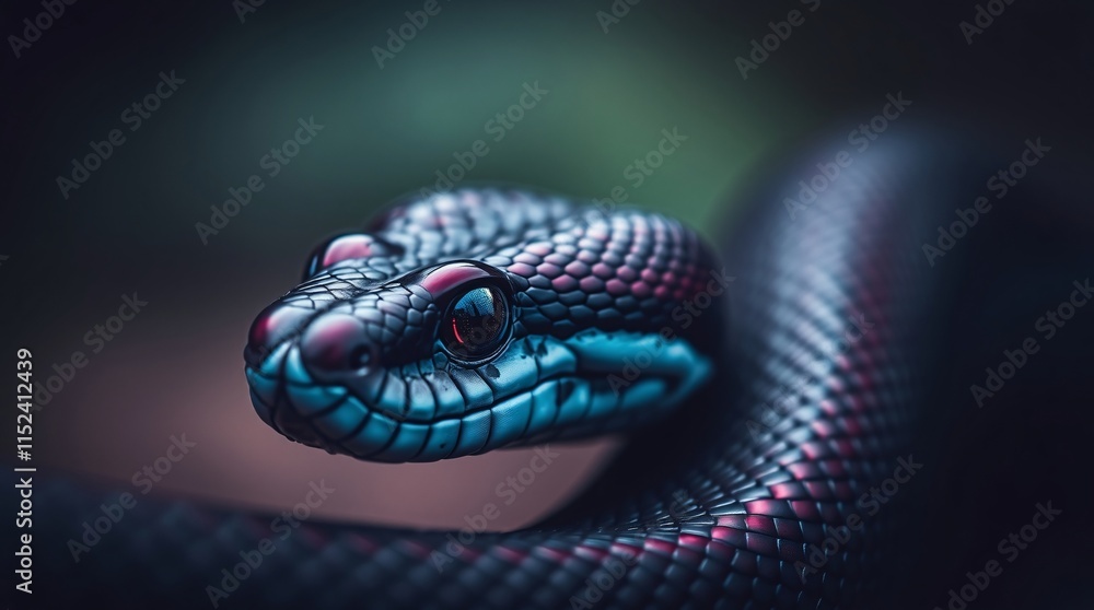 Obraz premium Close-Up Nature Photography of a Snake in Vibrant Colors and Natural Habitat