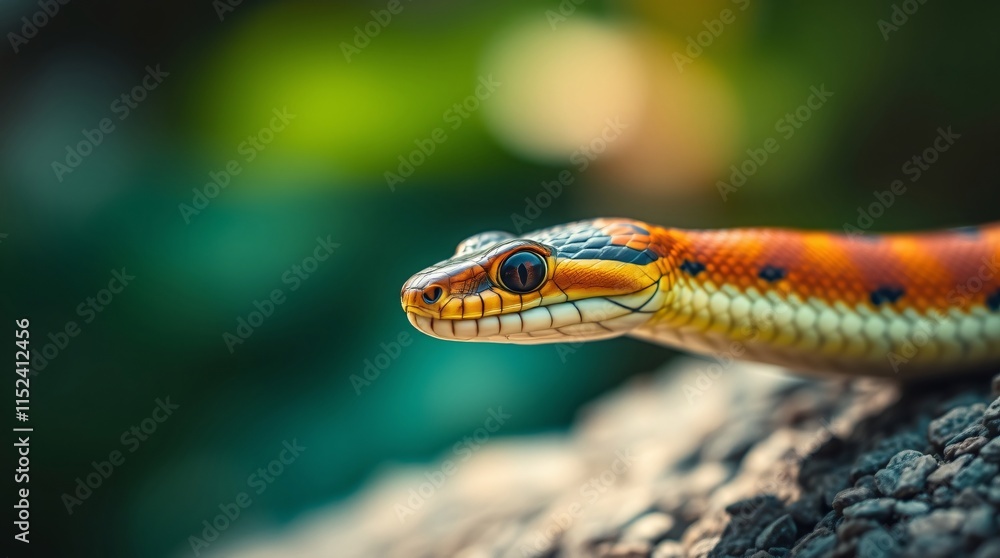 Close-Up Nature Photography of a Snake in Vibrant Colors and Natural Habitat Close-Up Nature Photography of a Snake in Vibrant Colors and Natural Habitat