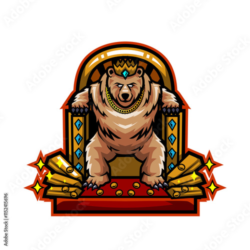 King Bear Esport Mascot Logo photo