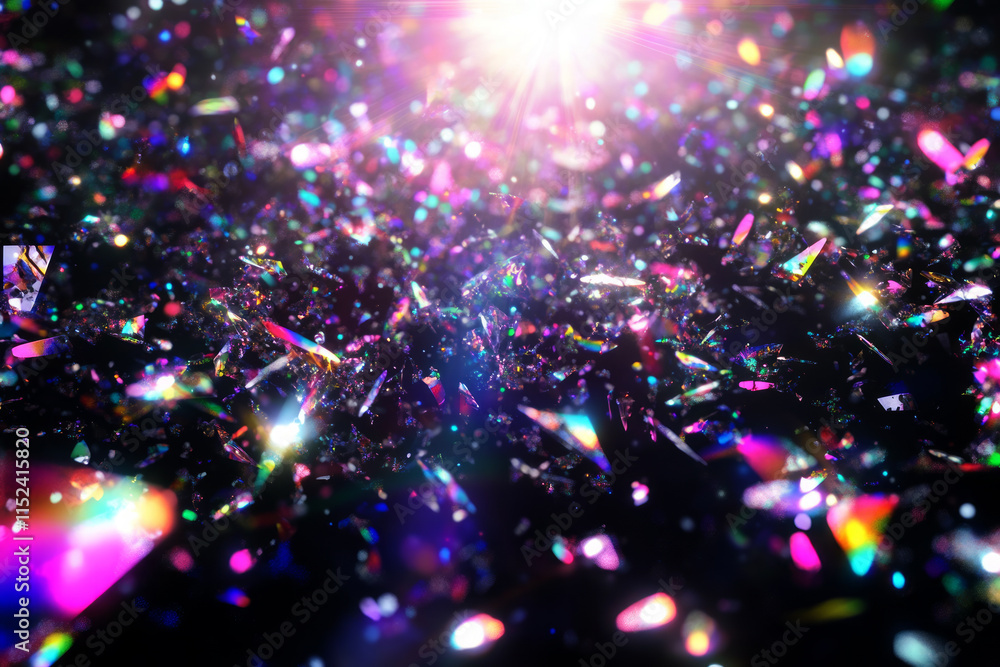 Fototapeta premium Abstract light refraction effect on a black background