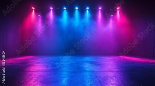 Wallpaper Mural An empty dance floor with blue and purple lights Torontodigital.ca