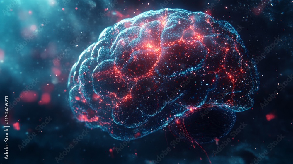 An abstract digital brain AI concept An abstract digital brain AI concept