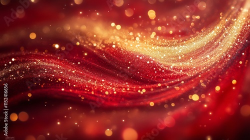 An abstract bokeh gold and red background