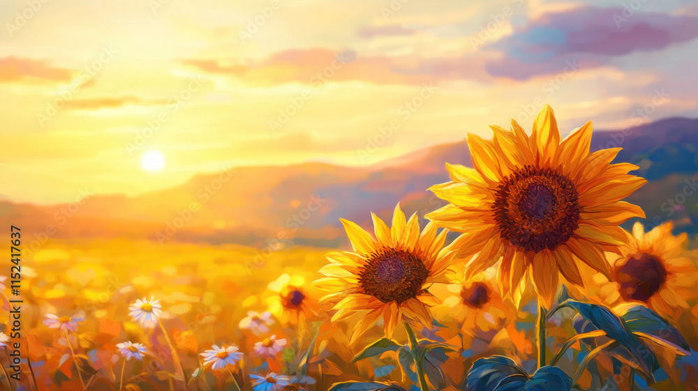 Fototapeta premium field of sunflowers