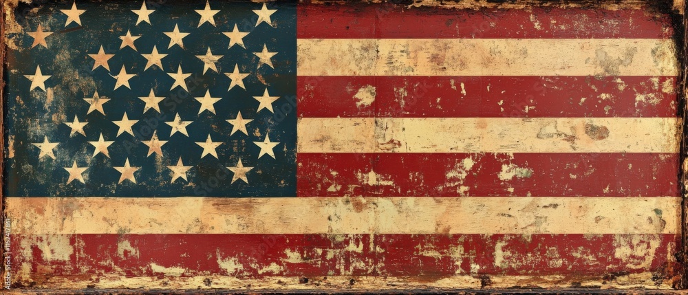 an aged and distressed american flag with a rustic look an aged and distressed american flag with a rustic look
