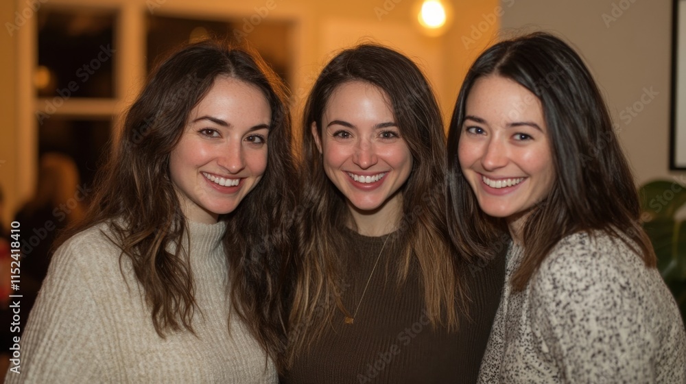 three women smiling and posing for a photo three women smiling and posing for a photo