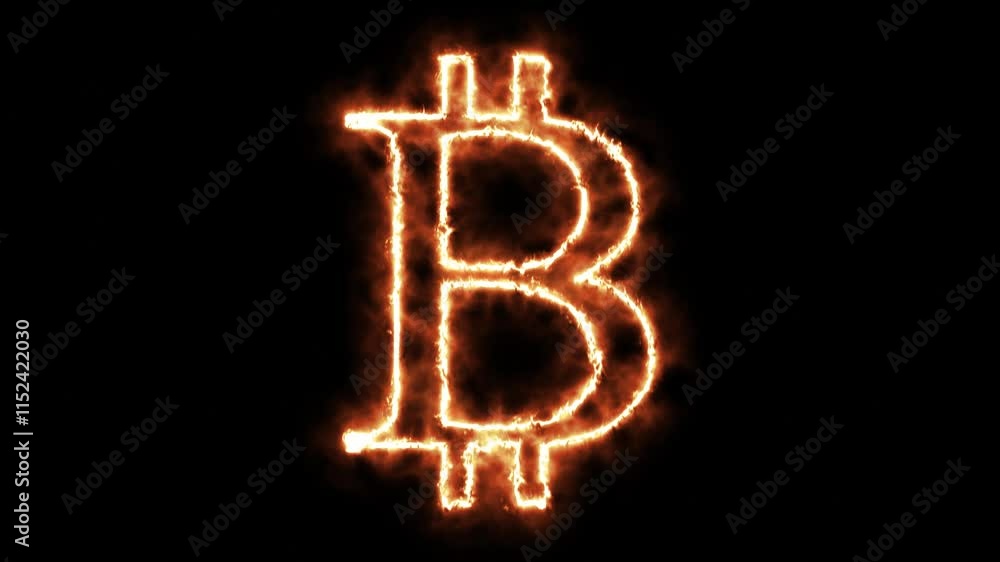 Fire Bitcoin symbol, concept of digital payments cryptocurrency for business. Fire Bitcoin symbol, concept of digital payments cryptocurrency for business.