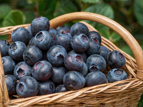 Wallpaper Mural Una cesta de madera llena de arándanos orgánicos
 Torontodigital.ca