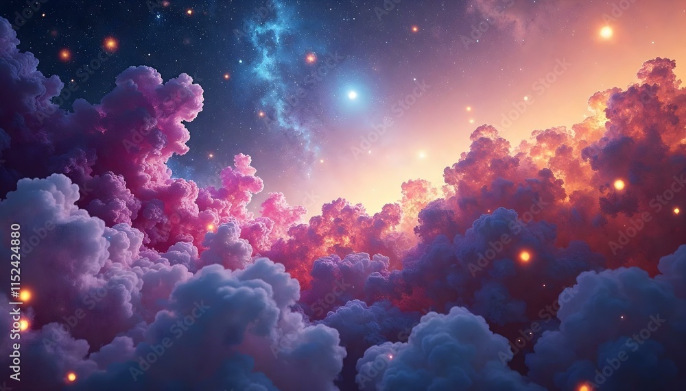 Fototapeta premium Surreal Abstract Galaxy Art with Swirling Nebulae and Cosmic Colors