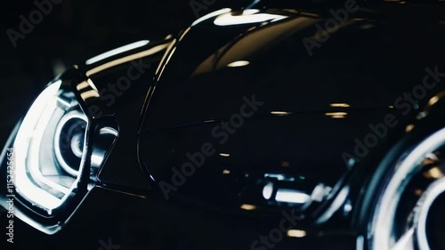 Wallpaper Mural Car headlights illuminating the road in the dark, creating and atmospheric scene of night driving Torontodigital.ca