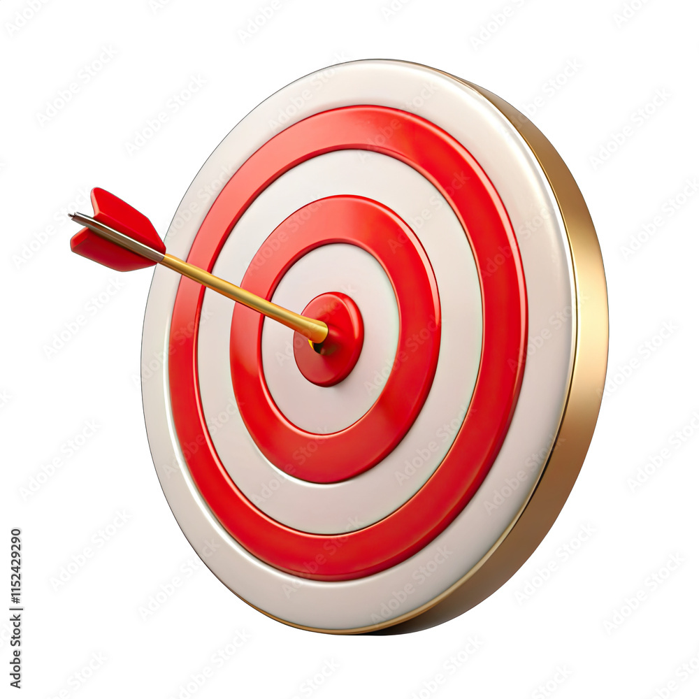 A target goal featuring concentric red and white circles with an arrow embedded emphasizes the significance of focus and achievement in various endeavors A target goal featuring concentric red and white circles with an arrow embedded emphasizes the significance of focus and achievement in various endeavors