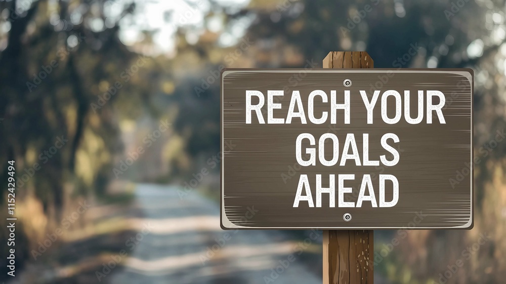 Motivational Wooden Sign: Reach Your Goals Ahead Motivational Wooden Sign: Reach Your Goals Ahead