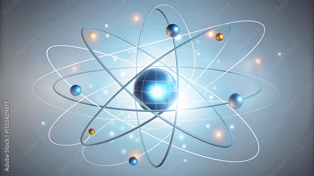 Quantum Particle Web A glowing atom at the center with dynamic, interconnected orbs and wavy pathways representing quantum entanglement and physics. Quantum Particle Web A glowing atom at the center with dynamic, interconnected orbs and wavy pathways representing quantum entanglement and physics.