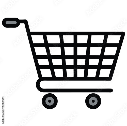 Shopping Cart Icon: E-commerce, Website, App, Button, Design Element, Graphic, Vector, EPS, Illustration, Retail