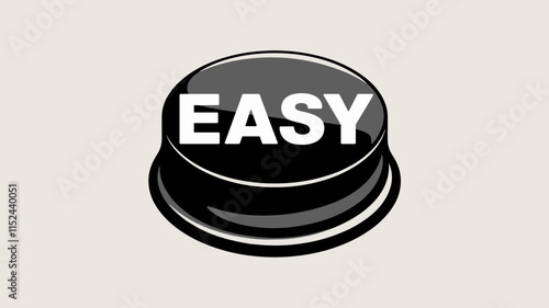 Bold Black Easy Button Illustration for Simplicity