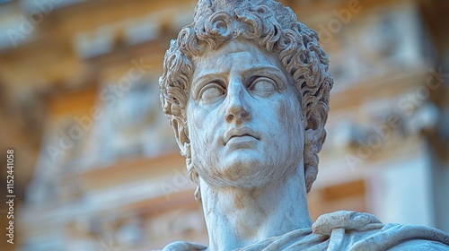 A statue of a man with curly hair photo