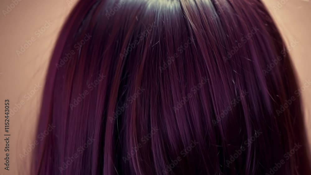 Slow motion shot of waving dark red hair. Beautiful healthy long smooth flowing hair. Slow motion shot of waving dark red hair. Beautiful healthy long smooth flowing hair.