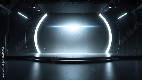futuristic and clean stage blank center background