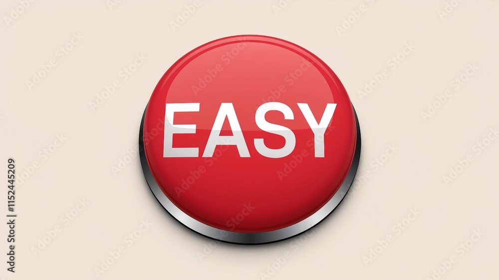 Bold Red Easy Button for Instant Solutions Bold Red Easy Button for Instant Solutions