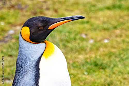 The King Penguin, Aptenodytes patagonicus, and the second largest species of penguin in South Georgia. photo