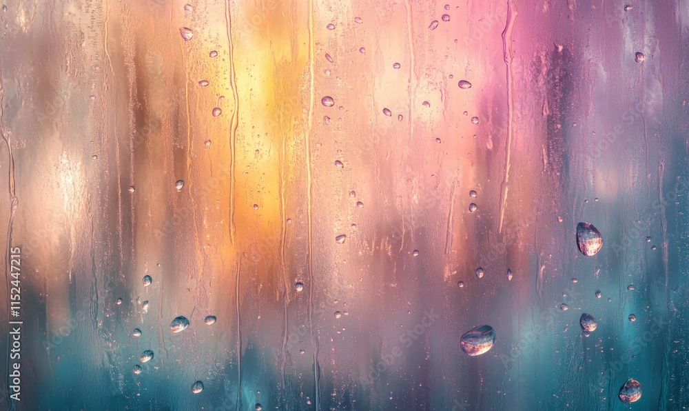 Abstract patterns of raindrops streaking down a glass window, soft and delicate. Abstract patterns of raindrops streaking down a glass window, soft and delicate.