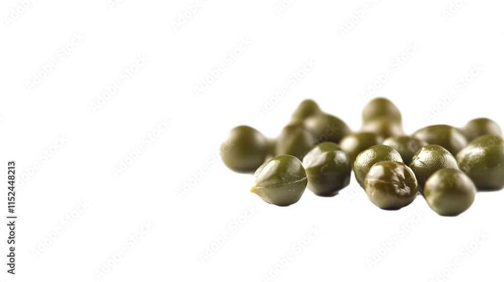 Fresh Green Peas on White Background - Healthy Food Photography for Culinary Uses Fresh Green Peas on White Background - Healthy Food Photography for Culinary Uses