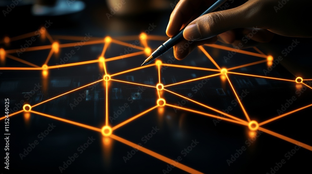 Obraz premium A digital artist works on Stock artwork on a tablet, illustrating the combination of creativity and technology, with the photo including space for copy.