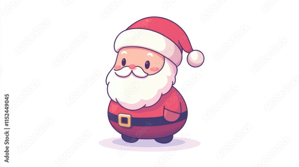 Children's drawing of Santa Claus in red coat and hat on pure white background New Year with holiday Children's drawing of Santa Claus in red coat and hat on pure white background New Year with holiday
