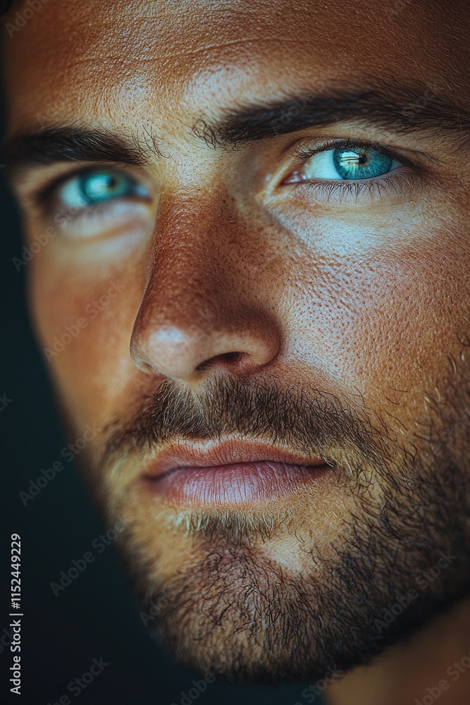 Portrait of a person with distinctive blue eyes Portrait of a person with distinctive blue eyes