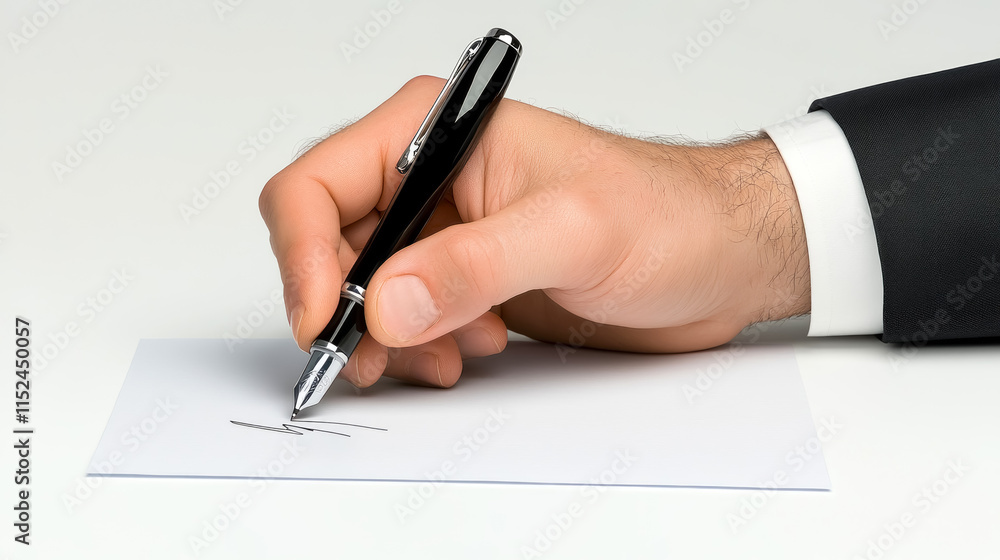 Signing a contract with commitment and clarity using a sleek pen, capturing the essence of professionalism and trust in partnership agreements Signing a contract with commitment and clarity using a sleek pen, capturing the essence of professionalism and trust in partnership agreements