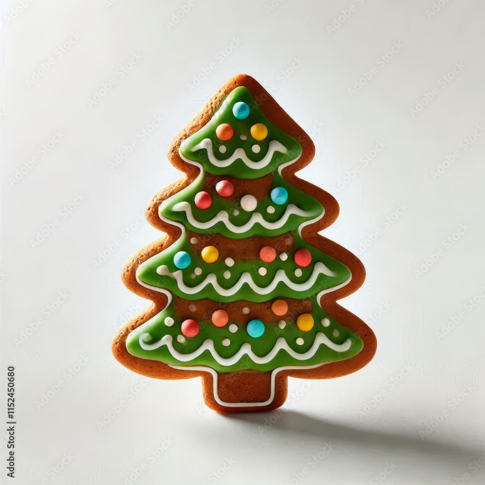 Single Gingerbread Cookie in Christmas Tree Shape Single Gingerbread Cookie in Christmas Tree Shape