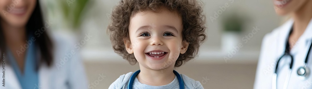 Pediatric health assurance visual with a happy child receiving care, fostering trust in wellness Pediatric health assurance visual with a happy child receiving care, fostering trust in wellness