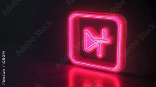 glowing neon reddit logo pink modern social media icon technology branding design networking communication on dark background photo