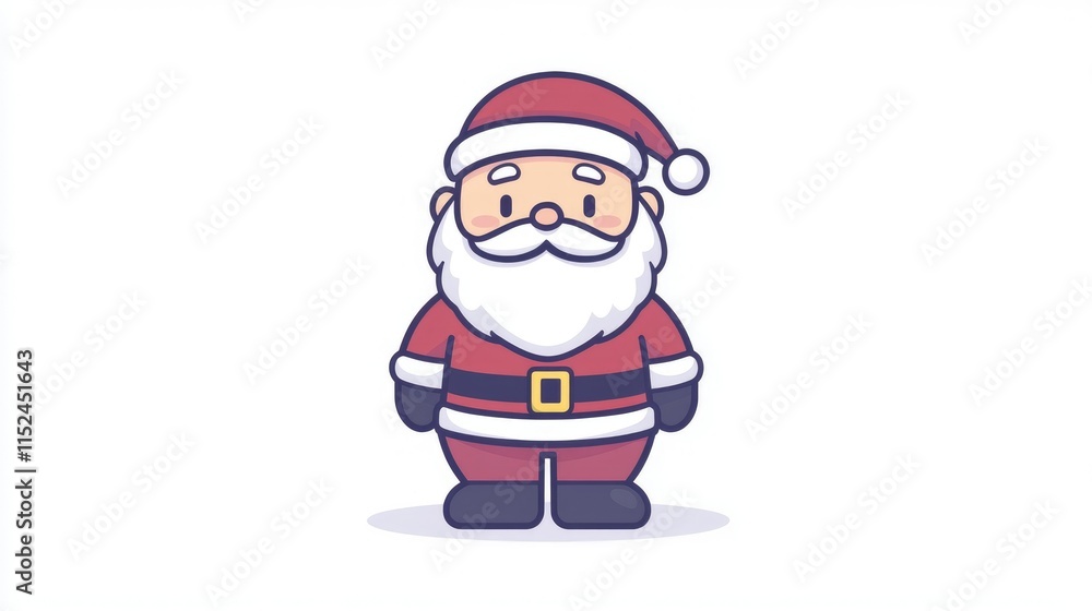 Children's drawing of Santa Claus in red coat and hat on pure white background New Year with holiday Children's drawing of Santa Claus in red coat and hat on pure white background New Year with holiday