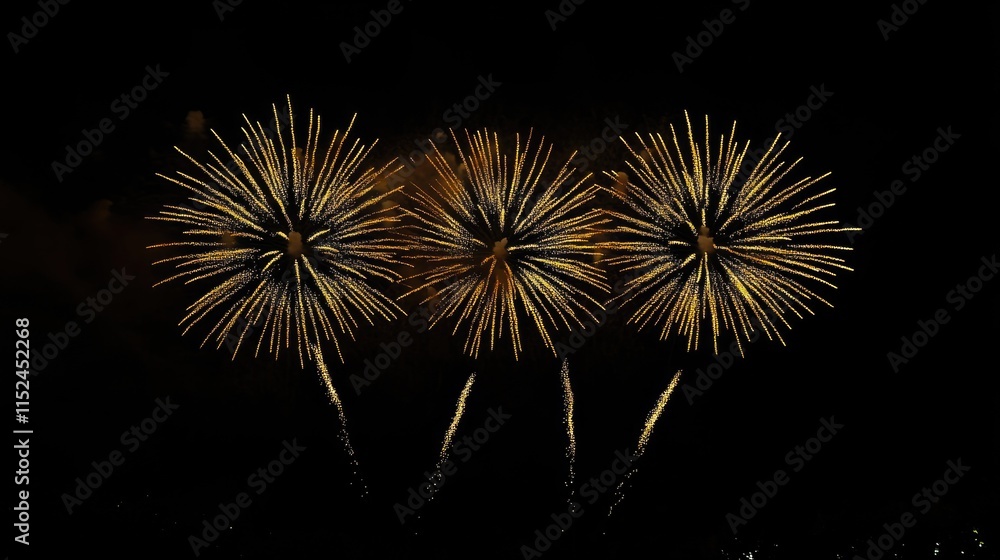 Aerial view of a couple of fireworks exploding in the night sky Aerial view of a couple of fireworks exploding in the night sky