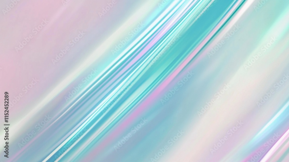 Elegant holographic abstract background with smooth flowing textures in pastel tones of teal, pink, and lavender, featuring metallic sheen and soft rainbow-like reflections for a modern design Elegant holographic abstract background with smooth flowing textures in pastel tones of teal, pink, and lavender, featuring metallic sheen and soft rainbow-like reflections for a modern design