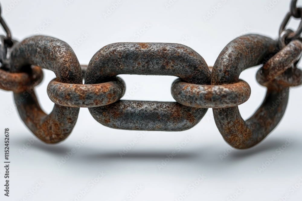 A close-up shot of a chain lying on a white surface, great for highlighting details or adding texture to an image A close-up shot of a chain lying on a white surface, great for highlighting details or adding texture to an image