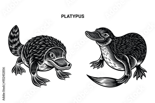 Customizable Platypus Isolated Vector Illustration