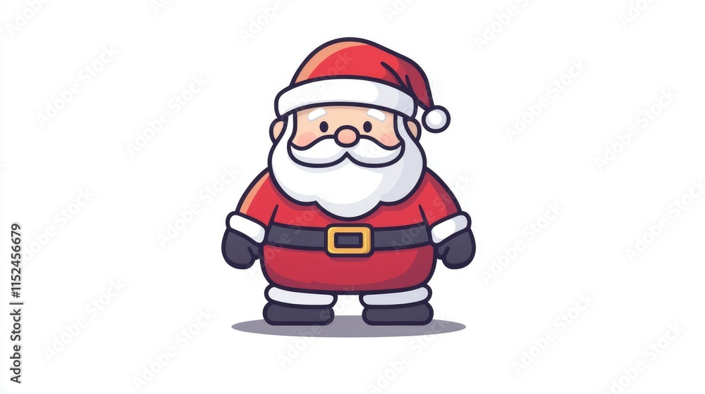 Children's drawing of Santa Claus in red coat and hat on pure white background New Year with holiday Children's drawing of Santa Claus in red coat and hat on pure white background New Year with holiday