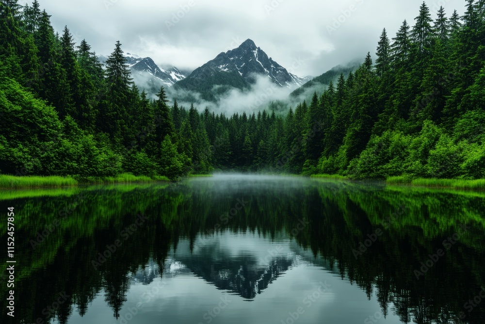 A serene lake at sunrise with soft golden light reflecting on still water. Generative AI A serene lake at sunrise with soft golden light reflecting on still water. Generative AI