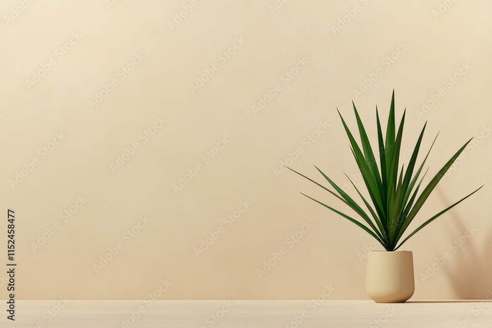 botanical illustration, minimalist doodle of a yucca plant on a beige surface, creating depth and warmth in the simple design botanical illustration, minimalist doodle of a yucca plant on a beige surface, creating depth and warmth in the simple design