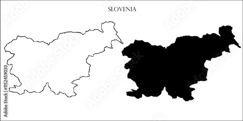 Slovenia Blank Map, Slovenia Map Outline Vector Images