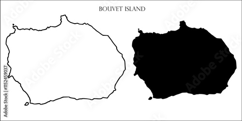 Bouvet Island Blank Map, Bouvet Island Map Outline Vector Images