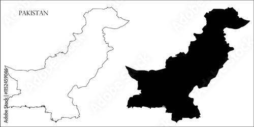 Pakistan Blank Map, Pakistan Map Outline Vector Images